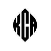 diseño de logotipo de letra de círculo kca con forma de círculo y elipse. kca elipse letras con estilo tipográfico. las tres iniciales forman un logo circular. Vector de marca de letra de monograma abstracto del emblema del círculo kca.