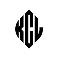 diseño de logotipo de letra de círculo kcl con forma de círculo y elipse. kcl letras elipses con estilo tipográfico. las tres iniciales forman un logo circular. vector de marca de letra de monograma abstracto del emblema del círculo kcl.