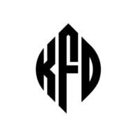 KFO circle letter logo design with circle and ellipse shape. KFO ellipse letters with typographic style. The three initials form a circle logo. KFO Circle Emblem Abstract Monogram Letter Mark Vector. vector
