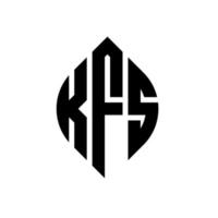 diseño de logotipo de letra de círculo kfs con forma de círculo y elipse. kfs letras elipses con estilo tipográfico. las tres iniciales forman un logo circular. vector de marca de letra de monograma abstracto del emblema del círculo kfs.