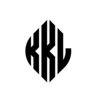 diseño de logotipo de letra de círculo kkl con forma de círculo y elipse. letras elipses kkl con estilo tipográfico. las tres iniciales forman un logo circular. Vector de marca de letra de monograma abstracto del emblema del círculo kkl.