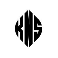 KNS circle letter logo design with circle and ellipse shape. KNS ellipse letters with typographic style. The three initials form a circle logo. KNS Circle Emblem Abstract Monogram Letter Mark Vector. vector