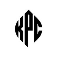 diseño de logotipo de letra circular kpc con forma de círculo y elipse. kpc elipse letras con estilo tipográfico. las tres iniciales forman un logo circular. vector de marca de letra de monograma abstracto del emblema del círculo kpc.