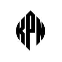 diseño de logotipo de letra de círculo kpn con forma de círculo y elipse. kpn letras elipses con estilo tipográfico. las tres iniciales forman un logo circular. Vector de marca de letra de monograma abstracto del emblema del círculo kpn.