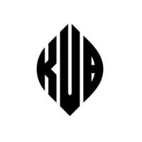 diseño de logotipo de letra de círculo kvb con forma de círculo y elipse. kvb letras elipses con estilo tipográfico. las tres iniciales forman un logo circular. vector de marca de letra de monograma abstracto del emblema del círculo kvb.