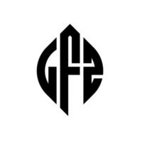 Diseño de logotipo de letra de círculo lfz con forma de círculo y elipse. Letras de elipse lfz con estilo tipográfico. las tres iniciales forman un logo circular. Vector de marca de letra de monograma abstracto del emblema del círculo lfz.