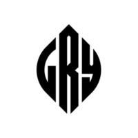 Diseño de logotipo de letra circular lry con forma de círculo y elipse. lry letras elipses con estilo tipográfico. las tres iniciales forman un logo circular. Vector de marca de letra de monograma abstracto de emblema de círculo de lry.