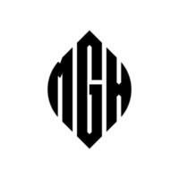 diseño de logotipo de letra circular mgx con forma de círculo y elipse. mgx letras elipses con estilo tipográfico. las tres iniciales forman un logo circular. vector de marca de letra de monograma abstracto del emblema del círculo mgx.