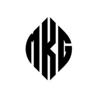 MKG circle letter logo design with circle and ellipse shape. MKG ellipse letters with typographic style. The three initials form a circle logo. MKG Circle Emblem Abstract Monogram Letter Mark Vector. vector