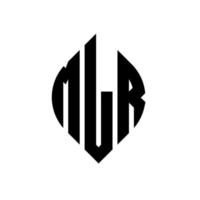 diseño de logotipo de letra de círculo mlr con forma de círculo y elipse. mlr letras elipses con estilo tipográfico. las tres iniciales forman un logo circular. vector de marca de letra de monograma abstracto del emblema del círculo mlr.