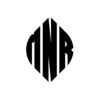 diseño de logotipo de letra de círculo mnr con forma de círculo y elipse. mnr letras elipses con estilo tipográfico. las tres iniciales forman un logo circular. mnr círculo emblema resumen monograma letra marca vector. vector