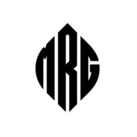 diseño de logotipo de letra de círculo mrg con forma de círculo y elipse. mrg letras elipses con estilo tipográfico. las tres iniciales forman un logo circular. vector de marca de letra de monograma abstracto del emblema del círculo mrg.