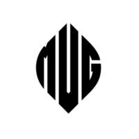 diseño de logotipo de letra de círculo mvg con forma de círculo y elipse. mvg letras elipses con estilo tipográfico. las tres iniciales forman un logo circular. mvg círculo emblema resumen monograma letra marca vector. vector