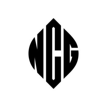 NCG circle letter logo design with circle and ellipse shape. NCG ellipse letters with typographic style. The three initials form a circle logo. NCG Circle Emblem Abstract Monogram Letter Mark Vector. vector