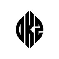 diseño de logotipo de letra circular okz con forma de círculo y elipse. okz letras elipses con estilo tipográfico. las tres iniciales forman un logo circular. vector de marca de letra de monograma abstracto del emblema del círculo okz.