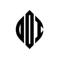 OOI circle letter logo design with circle and ellipse shape. OOI ellipse letters with typographic style. The three initials form a circle logo. OOI Circle Emblem Abstract Monogram Letter Mark Vector. vector