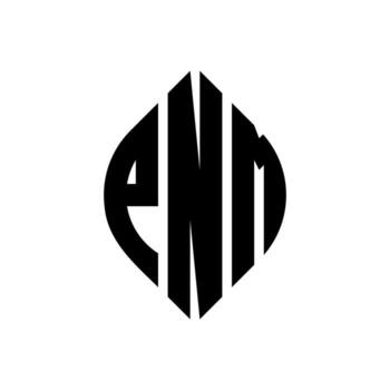 PNM circle letter logo design with circle and ellipse shape. PNM ellipse letters with typographic style. The three initials form a circle logo. PNM Circle Emblem Abstract Monogram Letter Mark Vector. vector