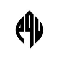 diseño de logotipo de letra de círculo pqv con forma de círculo y elipse. pqv letras elipses con estilo tipográfico. las tres iniciales forman un logo circular. vector de marca de letra de monograma abstracto del emblema del círculo pqv.