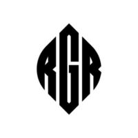 diseño de logotipo de letra de círculo rgr con forma de círculo y elipse. rgr letras elipses con estilo tipográfico. las tres iniciales forman un logo circular. rgr círculo emblema resumen monograma letra marca vector. vector