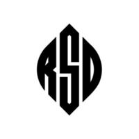 diseño de logotipo de letra de círculo rsd con forma de círculo y elipse. letras de elipse rsd con estilo tipográfico. las tres iniciales forman un logo circular. vector de marca de letra de monograma abstracto del emblema del círculo rsd.