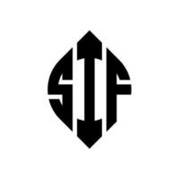 diseño de logotipo de letra de círculo sif con forma de círculo y elipse. sif elipse letras con estilo tipográfico. las tres iniciales forman un logo circular. sif círculo emblema resumen monograma letra marca vector. vector