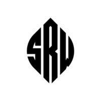 diseño de logotipo de letra de círculo srw con forma de círculo y elipse. srw letras elipses con estilo tipográfico. las tres iniciales forman un logo circular. srw círculo emblema resumen monograma letra marca vector. vector