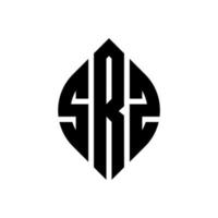 diseño de logotipo de letra de círculo srz con forma de círculo y elipse. srz letras elipses con estilo tipográfico. las tres iniciales forman un logo circular. vector de marca de letra de monograma abstracto del emblema del círculo srz.