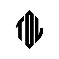 diseño de logotipo de letra de círculo tdl con forma de círculo y elipse. letras de elipse tdl con estilo tipográfico. las tres iniciales forman un logo circular. vector de marca de letra de monograma abstracto del emblema del círculo tdl.