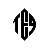 diseño de logotipo de letra de círculo teq con forma de círculo y elipse. teq letras elipses con estilo tipográfico. las tres iniciales forman un logo circular. vector de marca de letra de monograma abstracto del emblema del círculo teq.