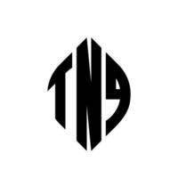 TNQ circle letter logo design with circle and ellipse shape. TNQ ellipse letters with typographic style. The three initials form a circle logo. TNQ Circle Emblem Abstract Monogram Letter Mark Vector. vector