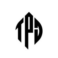 diseño de logotipo de letra circular tpj con forma de círculo y elipse. letras elipses tpj con estilo tipográfico. las tres iniciales forman un logo circular. vector de marca de letra de monograma abstracto del emblema del círculo tpj.