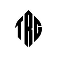 diseño de logotipo de letra de círculo trg con forma de círculo y elipse. trg letras elipses con estilo tipográfico. las tres iniciales forman un logo circular. vector de marca de letra de monograma abstracto del emblema del círculo trg.