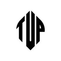 diseño de logotipo de letra de círculo tvp con forma de círculo y elipse. tvp letras elipses con estilo tipográfico. las tres iniciales forman un logo circular. vector de marca de letra de monograma abstracto del emblema del círculo de tvp.