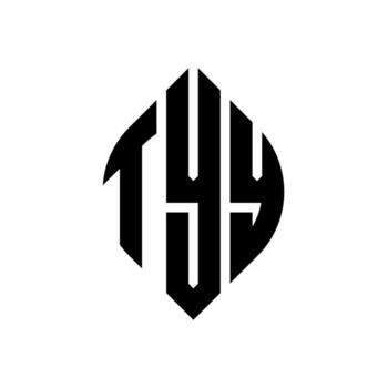 TYY circle letter logo design with circle and ellipse shape. TYY ellipse letters with typographic style. The three initials form a circle logo. TYY Circle Emblem Abstract Monogram Letter Mark Vector. vector