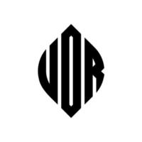 UOR circle letter logo design with circle and ellipse shape. UOR ellipse letters with typographic style. The three initials form a circle logo. UOR Circle Emblem Abstract Monogram Letter Mark Vector. vector