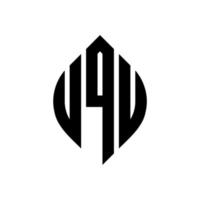 diseño de logotipo de letra de círculo uqu con forma de círculo y elipse. uqu elipse letras con estilo tipográfico. las tres iniciales forman un logo circular. vector de marca de letra de monograma abstracto del emblema del círculo uqu.