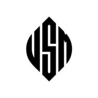 USM circle letter logo design with circle and ellipse shape. USM ellipse letters with typographic style. The three initials form a circle logo. USM Circle Emblem Abstract Monogram Letter Mark Vector. vector