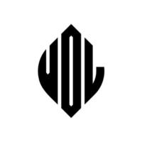 diseño de logotipo de letra de círculo vdl con forma de círculo y elipse. letras de elipse vdl con estilo tipográfico. las tres iniciales forman un logo circular. vector de marca de letra de monograma abstracto del emblema del círculo vdl.