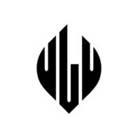 diseño de logotipo de letra de círculo vlv con forma de círculo y elipse. vlv letras elipses con estilo tipográfico. las tres iniciales forman un logo circular. vector de marca de letra de monograma abstracto de emblema de círculo vlv.