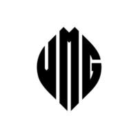 Diseño de logotipo de letra de círculo vmg con forma de círculo y elipse. vmg letras elipses con estilo tipográfico. las tres iniciales forman un logo circular. vector de marca de letra de monograma abstracto del emblema del círculo vmg.