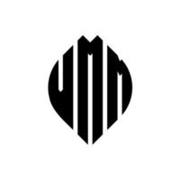 diseño de logotipo de letra de círculo vmm con forma de círculo y elipse. Letras de elipse vmm con estilo tipográfico. las tres iniciales forman un logo circular. vector de marca de letra de monograma abstracto de emblema de círculo vmm.