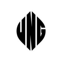 diseño de logotipo de letra de círculo vng con forma de círculo y elipse. vng letras elipses con estilo tipográfico. las tres iniciales forman un logo circular. vector de marca de letra de monograma abstracto de emblema de círculo vng.