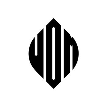 VOM circle letter logo design with circle and ellipse shape. VOM ellipse letters with typographic style. The three initials form a circle logo. VOM Circle Emblem Abstract Monogram Letter Mark Vector. vector