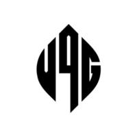 diseño de logotipo de letra de círculo vqg con forma de círculo y elipse. letras de elipse vqg con estilo tipográfico. las tres iniciales forman un logo circular. vector de marca de letra de monograma abstracto del emblema del círculo vqg.
