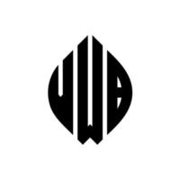 Diseño de logotipo de letra de círculo vwb con forma de círculo y elipse. Letras de elipse vwb con estilo tipográfico. las tres iniciales forman un logo circular. vector de marca de letra de monograma abstracto del emblema del círculo de vwb.