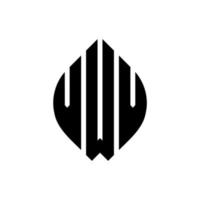 vwv diseño de logotipo de letra circular con forma de círculo y elipse. Letras de elipse vwv con estilo tipográfico. las tres iniciales forman un logo circular. vector de marca de letra de monograma abstracto del emblema del círculo vwv.