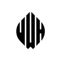 Diseño de logotipo de letra de círculo vwx con forma de círculo y elipse. Letras de elipse vwx con estilo tipográfico. las tres iniciales forman un logo circular. vector de marca de letra de monograma abstracto del emblema del círculo vwx.