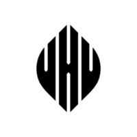 Diseño de logotipo de letra de círculo vxv con forma de círculo y elipse. letras de elipse vxv con estilo tipográfico. las tres iniciales forman un logo circular. vector de marca de letra de monograma abstracto del emblema del círculo vxv.