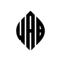 diseño de logotipo de letra de círculo wab con forma de círculo y elipse. wab elipse letras con estilo tipográfico. las tres iniciales forman un logo circular. vector de marca de letra de monograma abstracto del emblema del círculo wab.