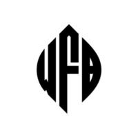 diseño de logotipo de letra de círculo wfb con forma de círculo y elipse. Letras de elipse wfb con estilo tipográfico. las tres iniciales forman un logo circular. vector de marca de letra de monograma abstracto del emblema del círculo wfb.